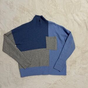 Vineyard Vines Blue and Gray Turtleneck Sweater